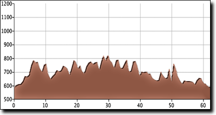 Hurricane Creek metric elevation profile