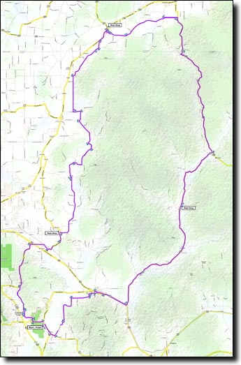 Paint Rock and Hurricane Valleys map