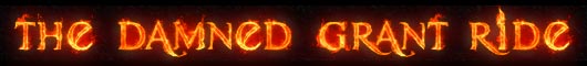 The Damned Grant Ride in flaming text