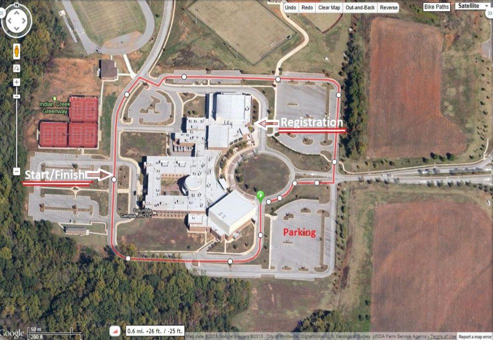 Satellite view of criterium course