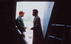 Bruce Willis, left, and Samuel L. Jackson talk about comic books and finding one's place in the world in ''Unbreakable.''
