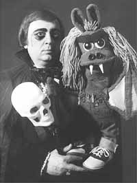 Dr. Shock (Tom Reynolds), left, and his sidekick, Dingbat (Dan East), mixed political satire with bad horror movies in the early 1970s in Chattanooga.