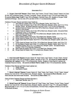 Sample page showing the First and Second Generations