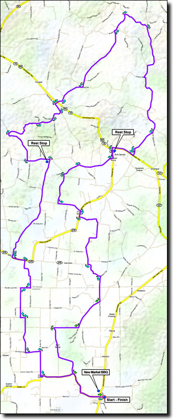 Crystal Springs route map