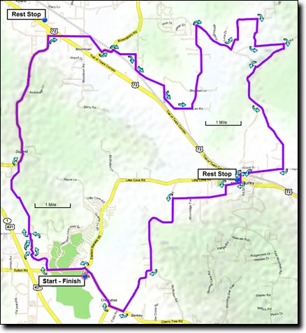 Gurley Loop route map