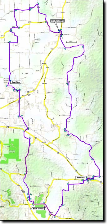 Grant and Back route map