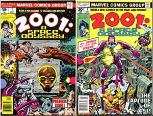 Marvel Comics published a comic-book version of ''2001: A Space Odyssey'' that lasted 10 issues. Jack Kirby wrote and drew the series, which featured the first appearance of Machine Man in issue No. 8.