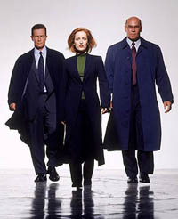 In later seasons, Robert Patrick, left, joins Anderson and Mitch Pileggi.