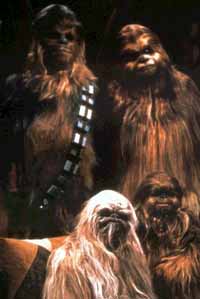 Chewbacca goes home for the holidays in the virtually forgotten ''Star Wars Holiday Special.'' His family was designed by special effects wizard Stan Winston, who would go on to better things.