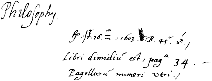 Writing on back cover of MS.