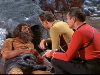Kirk, Scotty, and male alien