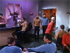 Kirk and McCoy in crowded bar