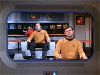Viewscreen image showing Kirk on bridge