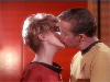 Kirk and Areel kiss