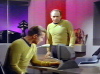 Kirk and M&eacute;ndez examine record tapes