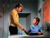 Kirk and McCoy shake hands