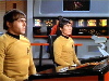 Chekov and Sulu sit motionless at their post