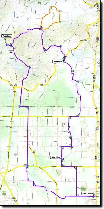 Coldwater Valley metric route map