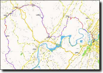 Monteagle to Chattanooga B map