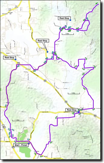 Sharps Cove route map