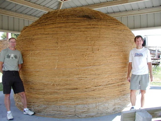 Jim, Mark, and the world's largest ball of sisal twine