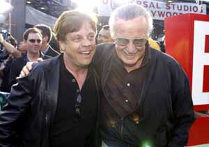 Mark Hamill, left, and Stan Lee at the world premiere of ''The Hulk'' in 2003.